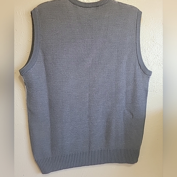 Mister Man Grandpa Sweater Vest Men's Size L Grey Argyle Pattern V-Neck … - Picture 5 of 10